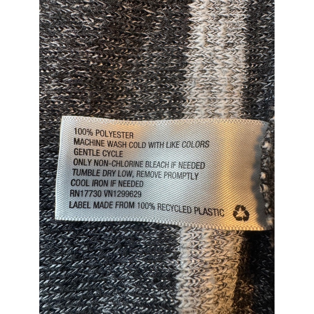 Knox Rose Gray Striped Open Front Cardigan Lace Up Sleeve Small - Picture 8 of 16